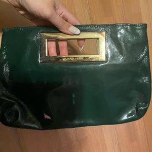 Michael kors green clutch